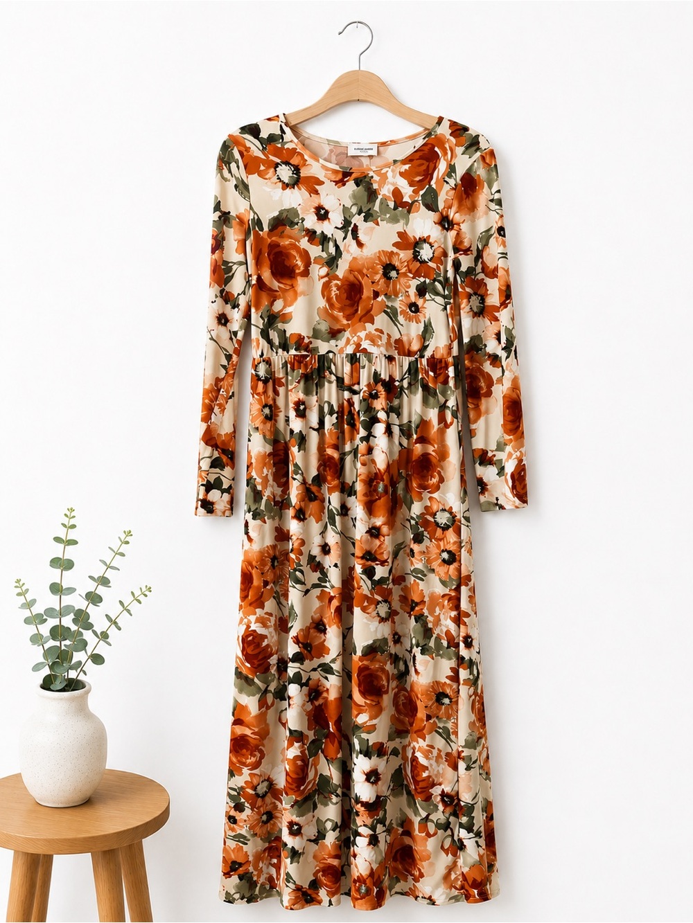 orange creek Long Sleeve Floral Maxi Dress